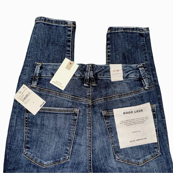NWT Good American Good Legs Deep V Yoke Dark Skinny Jeans Size 6/28 Retail $99 - Picture 5 of 6